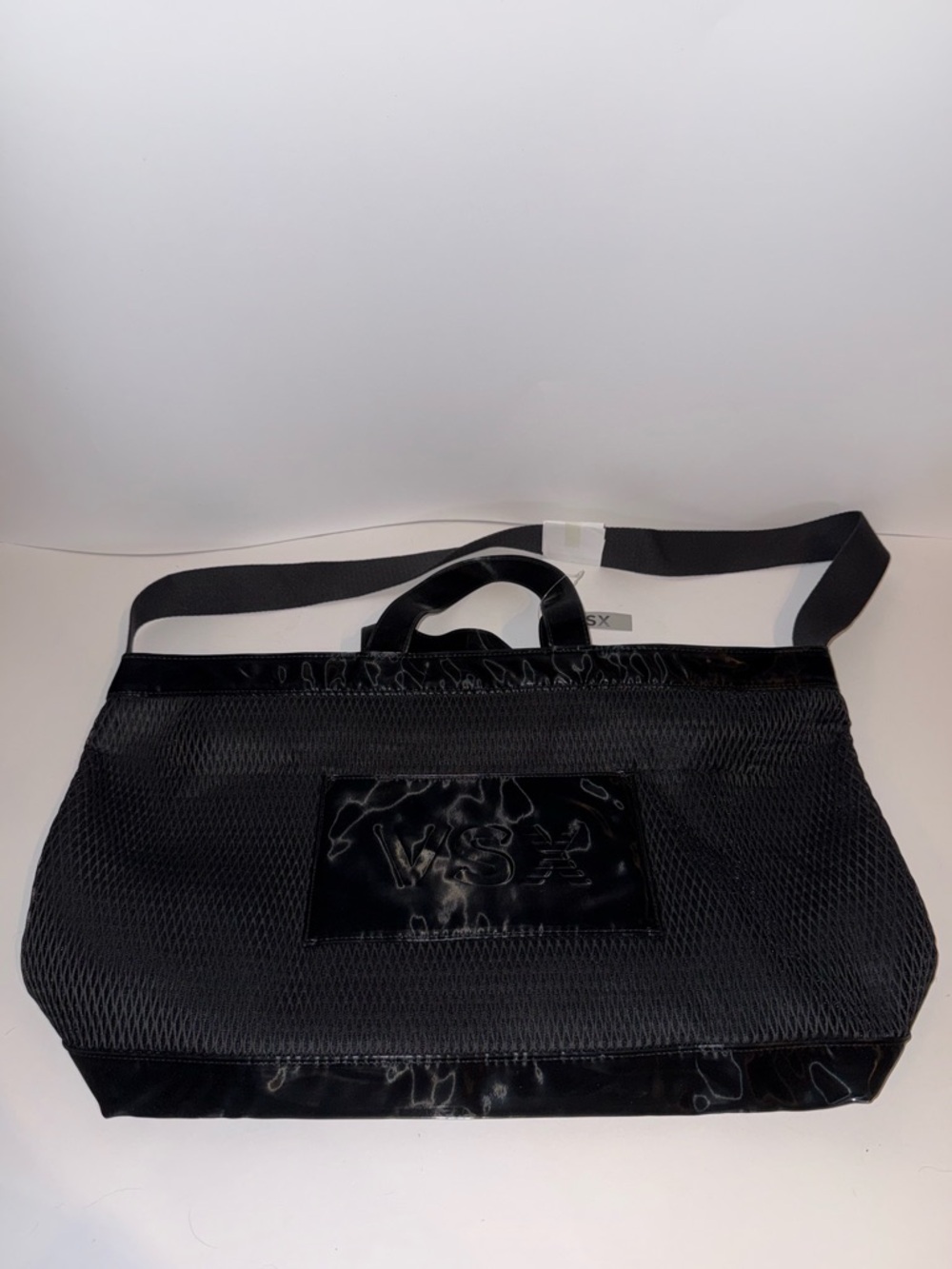 VSX Black Mesh Tote with Gloss Trim